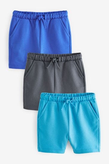 Blue/Teal/Mineral Jersey Shorts 3 Pack (3mths-7yrs)