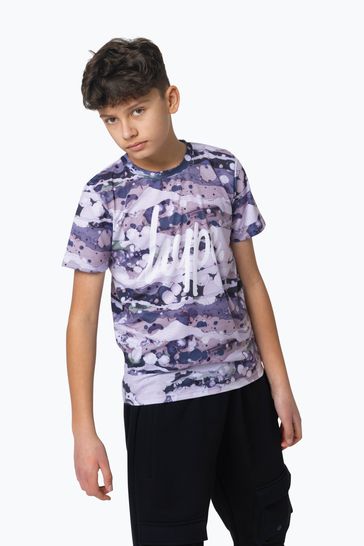Hype. Boys Purple Multi Layered Earth Script T-Shirt