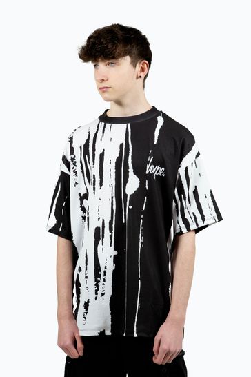 Hype. Boys Black Multi Paint Run T-Shirt