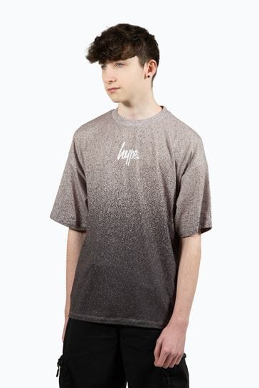 Hype. Boys Multi Speckle Fade Small Script Brown T-Shirt