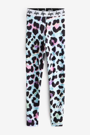 Hype. Girls Multi Ice Leopard Black Leggings