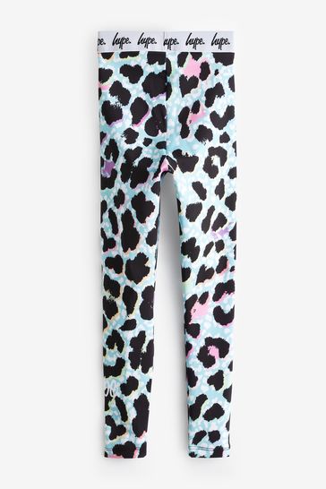 Hype. Girls Multi Ice Leopard Black Leggings