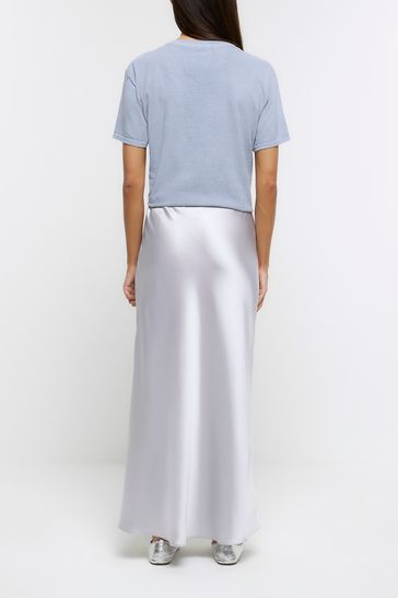 Silver skirt river island cheap
