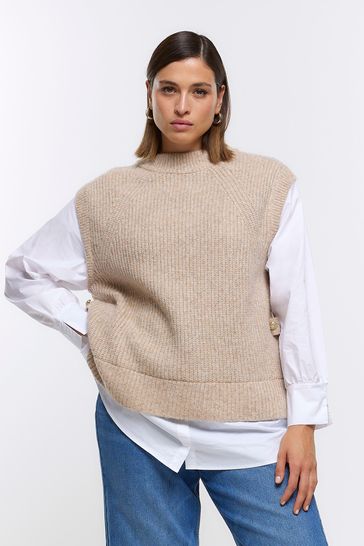 River island beige jumper top