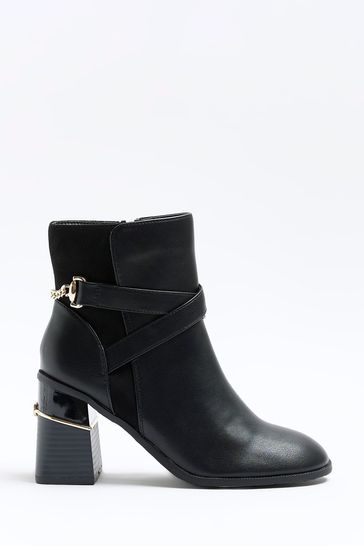 Buy River Island Black Block Heeled Boots from Next Singapore