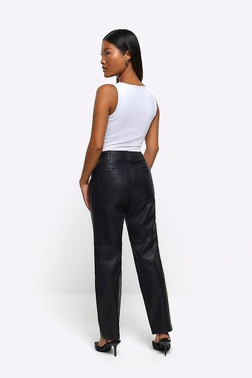 River island petite leather trousers shop