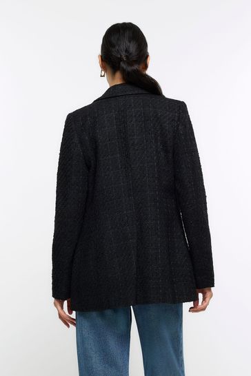 River island clearance black boucle jacket