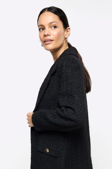 River island clearance black boucle jacket