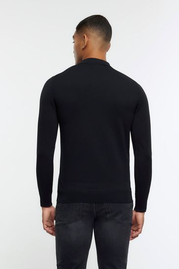 River island muscle fit polo store