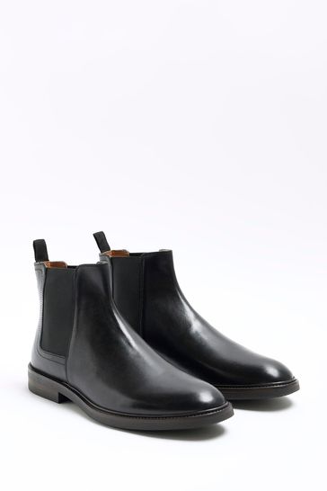 River island black chelsea boots hot sale
