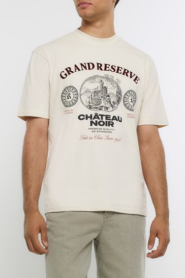 River Island Cream Grand Reserve T-Shirt
