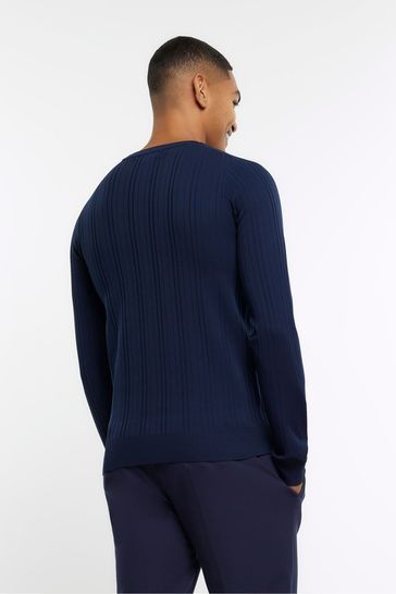 River island navy jumper sale