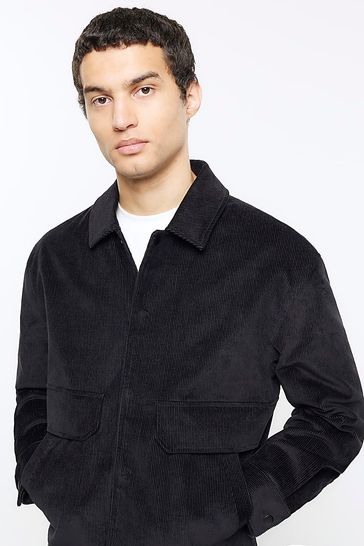 Buy River Island Black Corduroy Harrington Jacket from Next Ireland