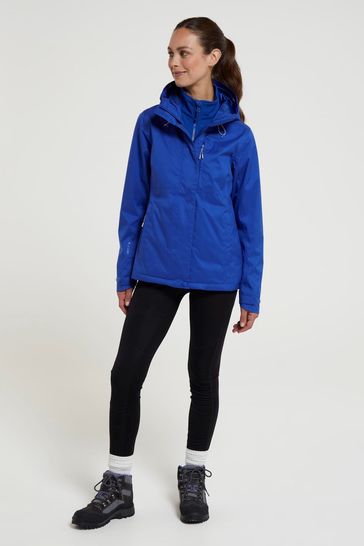 Mountain Warehouse Blue Womens Whirlwind Waterproof 3 In 1 Jacket