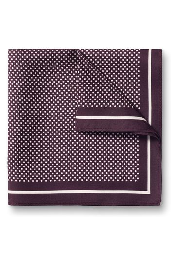 Charles Tyrwhitt Purple Spot Print Silk Pocket Square