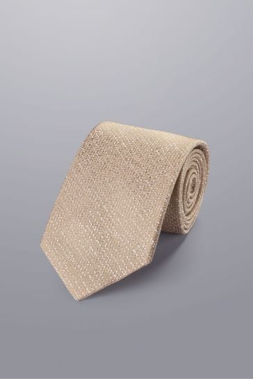 Charles Tyrwhitt Natural Silk Wool Blend Tie