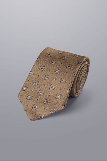 Charles Tyrwhitt Natural Silk Stain Resistant Pattern Tie