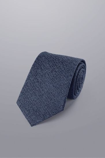 Charles Tyrwhitt Dark Blue Silk Wool Blend Tie