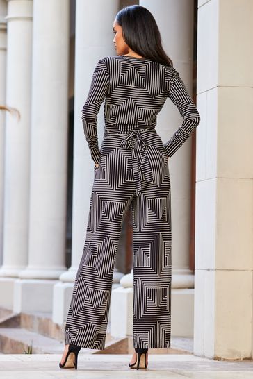 Wrap front shop wide leg jumpsuit