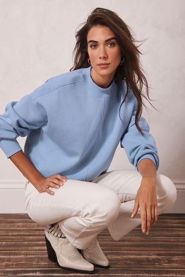 Blue cotton sweatshirt outlet