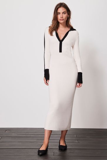 Buy Mint Velvet Cream Cotton Blend Polo Dress from Next Denmark
