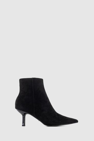 Black suedette kitten sales heel sock boots