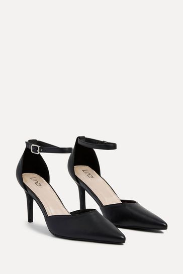 Black pointed toe cheap ankle strap heels
