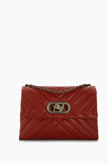 Dune London Red Small Regent Quilted Shoulder Bag