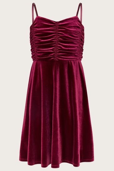 Red velvet strappy dress new arrivals
