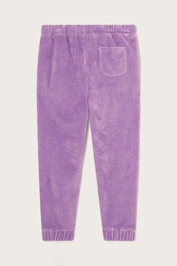 Purple velvet joggers best sale