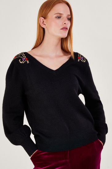 Monsoon Black Paisley Jumper