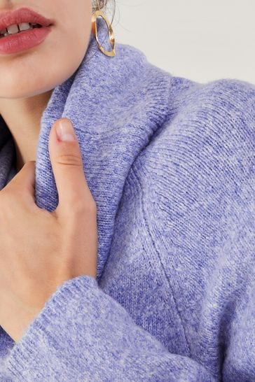 Blue cowl neck jumper hotsell