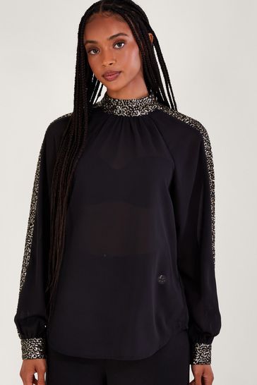 Sparkly black blouse top