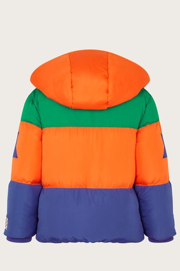 Buy Monsoon Orange Colourblock Puffer Coat from Next Denmark