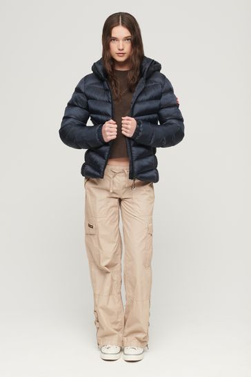 Buy Superdry Blue Hooded Fuji Padded Jacket from Next Hungary