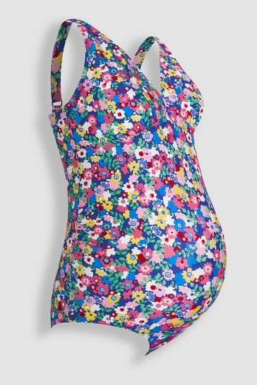JoJo Maman Bébé Multi Floral V-Neck Maternity Swimsuit