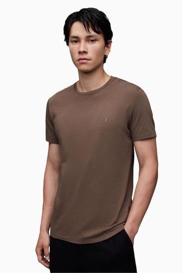 AllSaints Brown Tonic Short Sleeve Crew T-Shirt