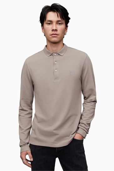 AllSaints Natural Reform Long Sleeve Polo Shirt