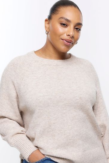 Buy River Island Brown Plus Oversized Jumper from Next Luxembourg