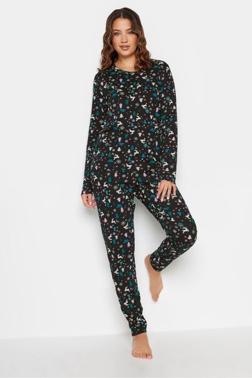 Buy Long Tall Sally Black Winter Conversational Long Sleeve Cuffed Pyjamas  Set from Next Canada