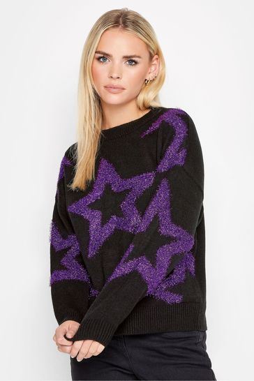 PixieGirl Petite Black Tinsel Star Jumper