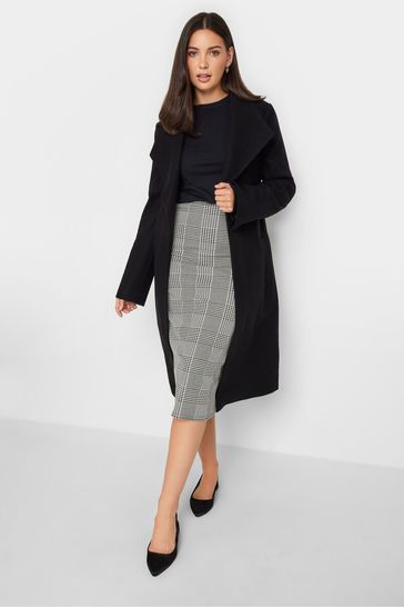Buy Long Tall Sally Black Mono Check Midi Skirt from Next Luxembourg