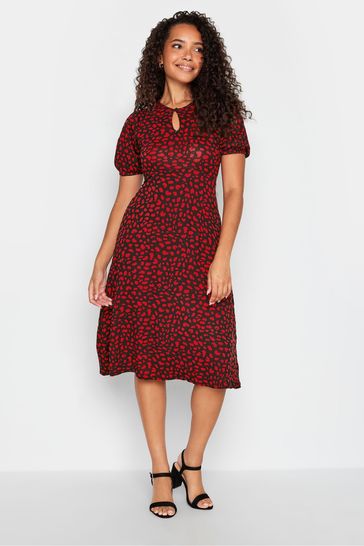 Red and black jersey top dress