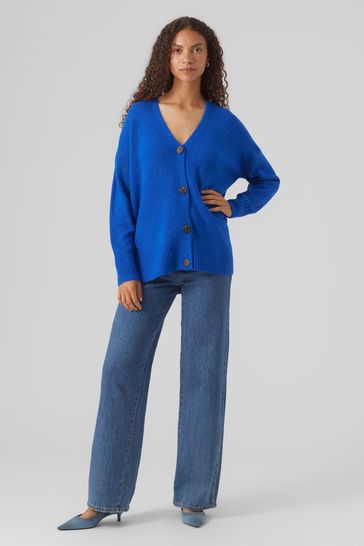 Blue button down sweater discount