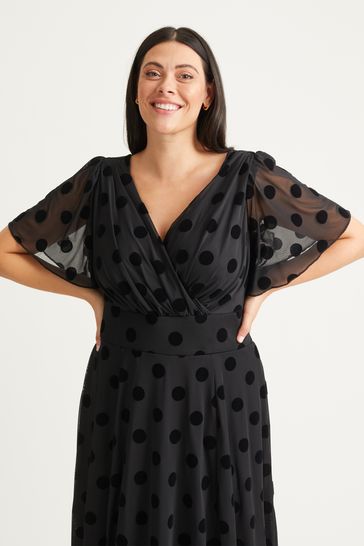 Mesh polka dot dress top