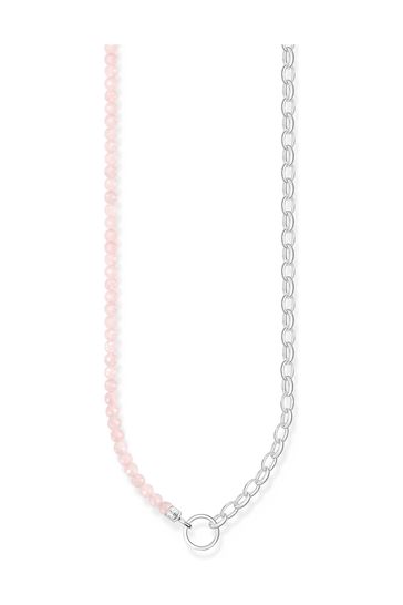 Thomas Sabo Pink Rose Quartz Charm Necklace
