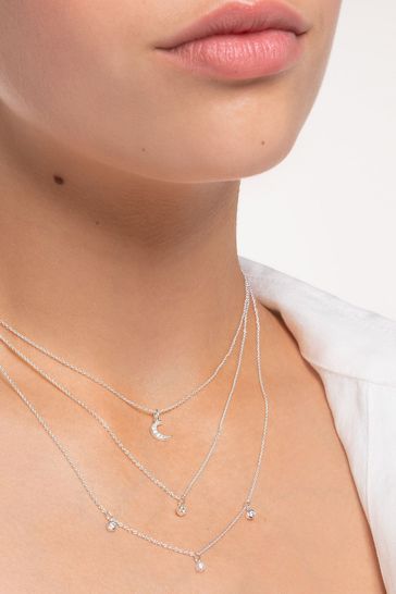 Buy Thomas Sabo White Layered Necklace 925 Silver Zirconia from