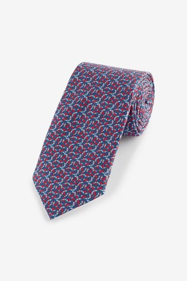 Red/Blue Horsepip Pattern Tie