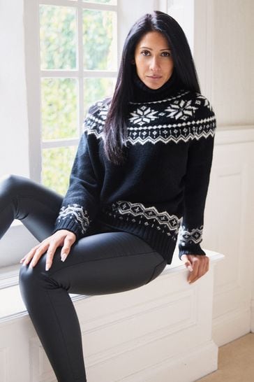 Funnel neck black jumper new arrivals