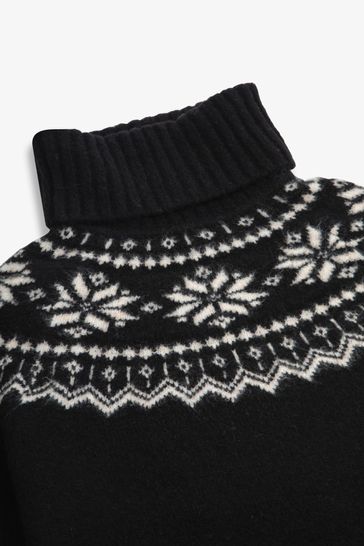 The Little Tailor Snowflake Funnel Neck Chunky Christmas Jumper